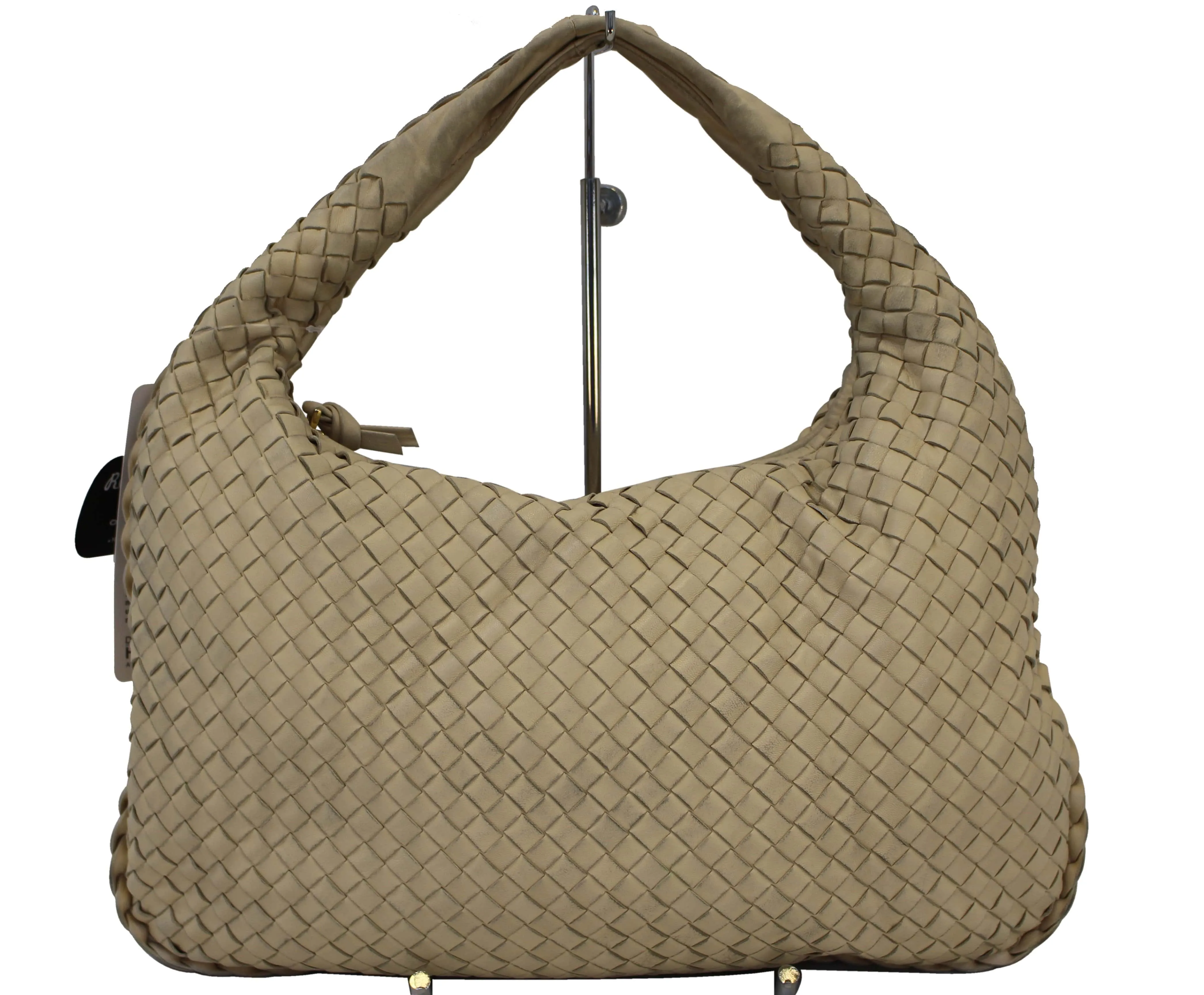 BOTTEGA VENETA Beige Intrecciato Nappa Medium Veneta Hobo Bag - Sale