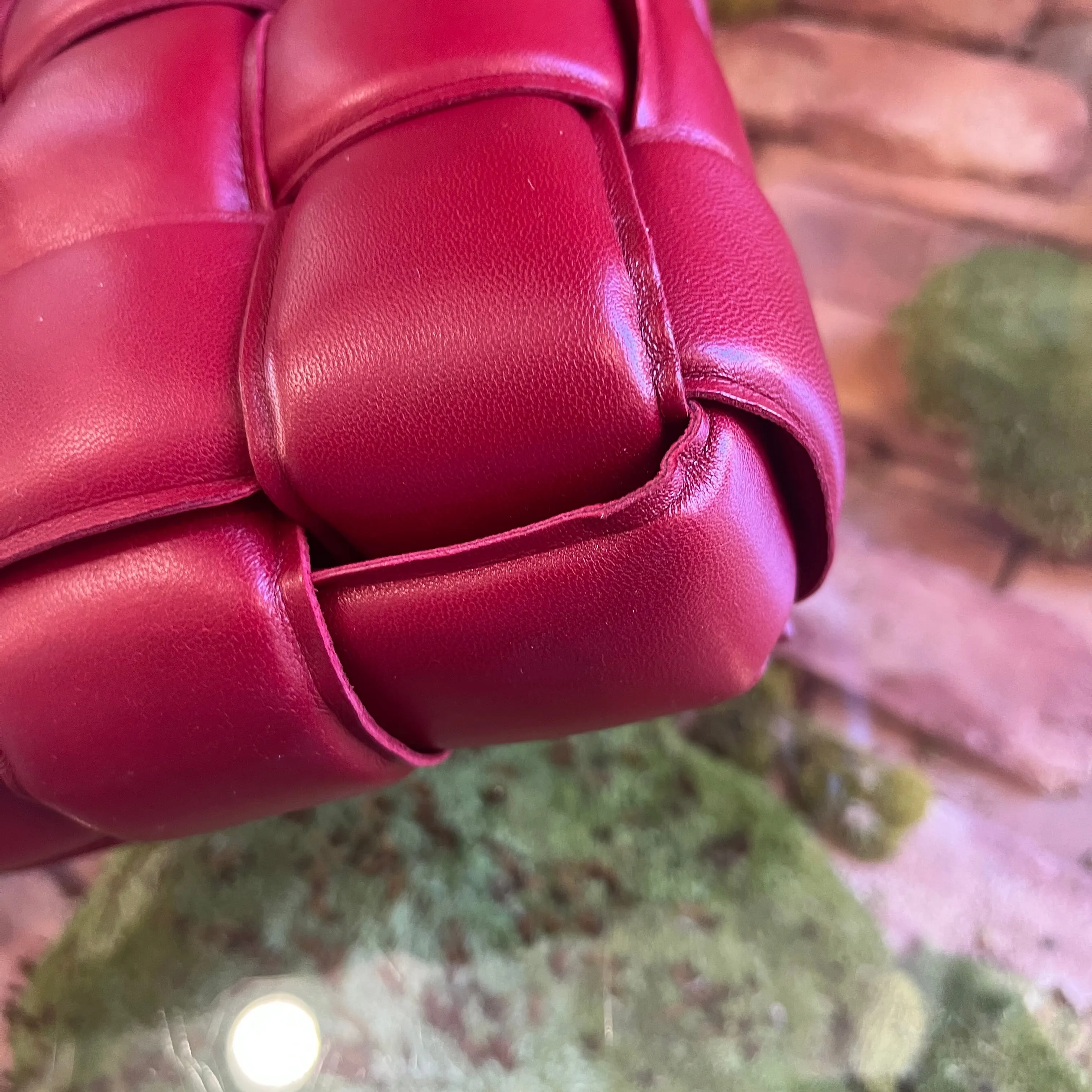 BOTTEGA VENETA The Cassette Padded Burgundy Leather Crossbody Bag