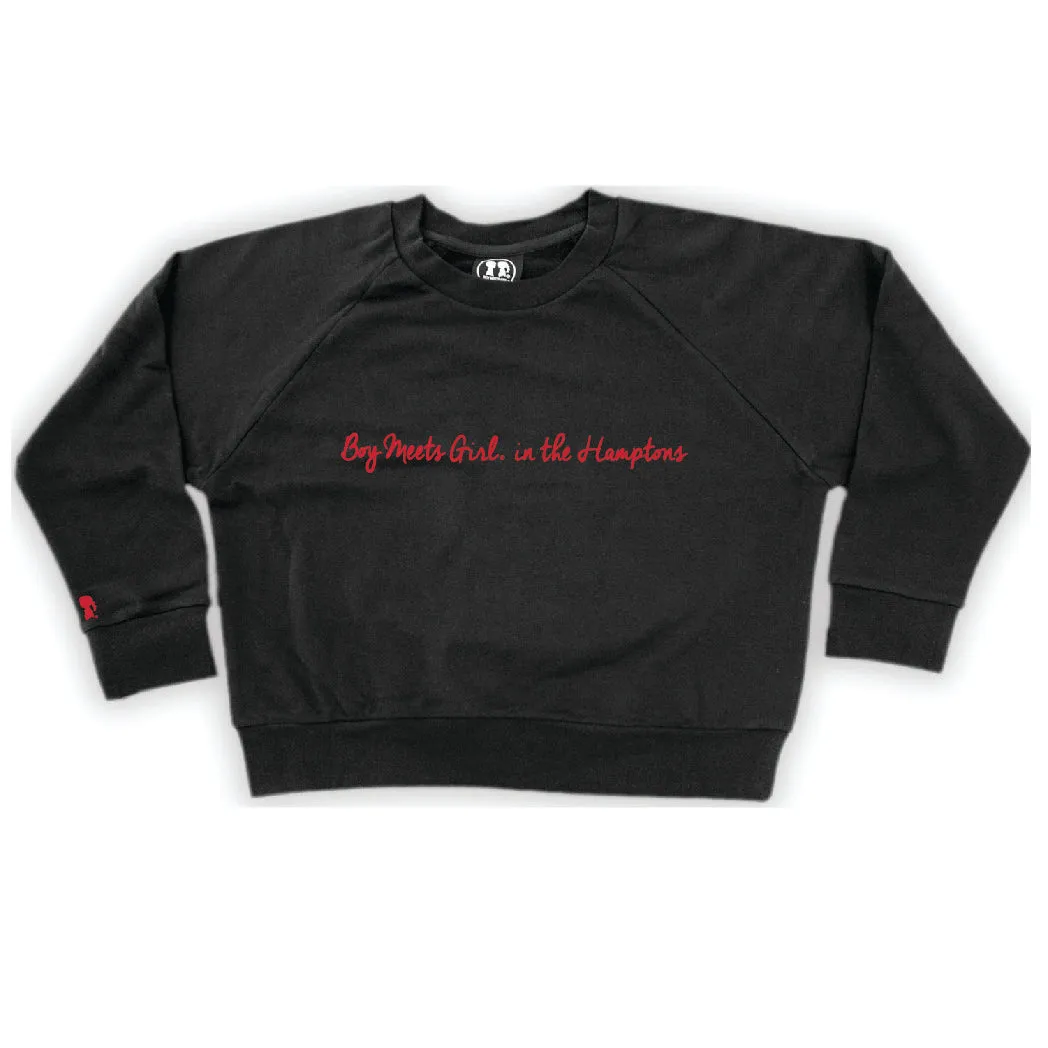 Boy Meets Girl® in the Hamptons Black Crop Sweatshirt