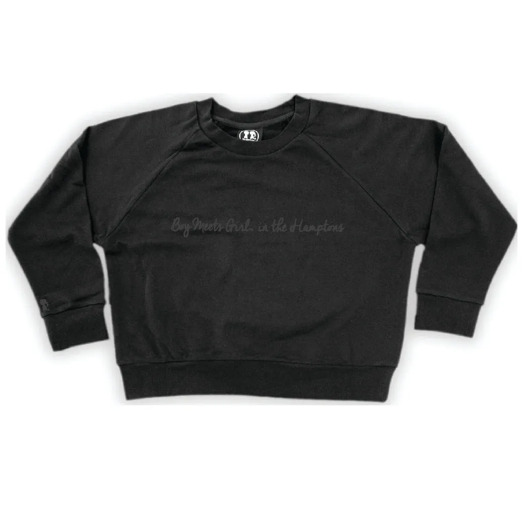 Boy Meets Girl® in the Hamptons Black Crop Sweatshirt