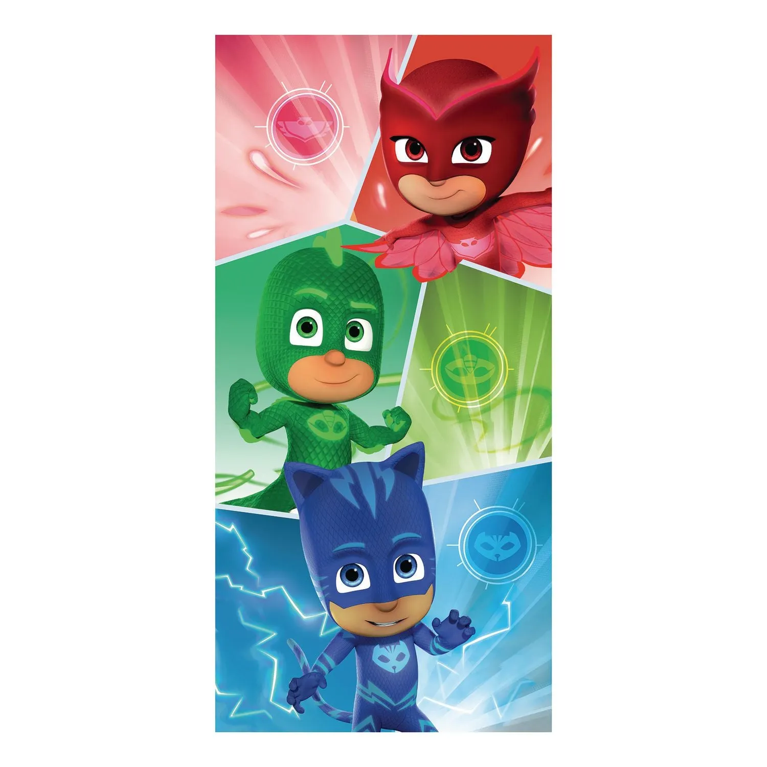 Brand new PJ Masks "It's Time" Beach Towel, 28" X 58"