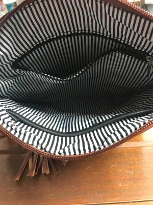 Brown Crossbody Bag With Tassels