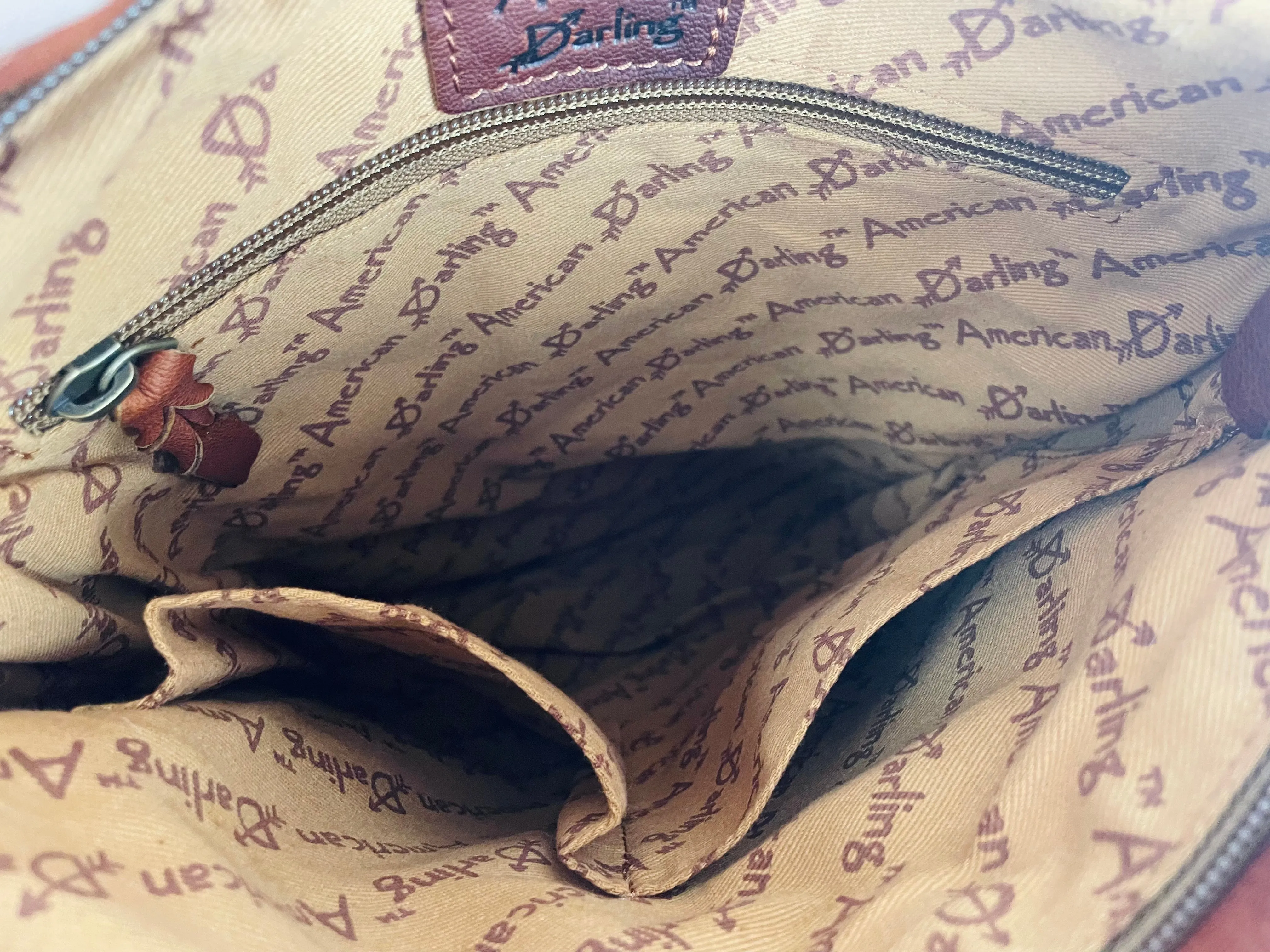 Brown Raw Hide Flap on Leather with Fringe Crossbody Bag