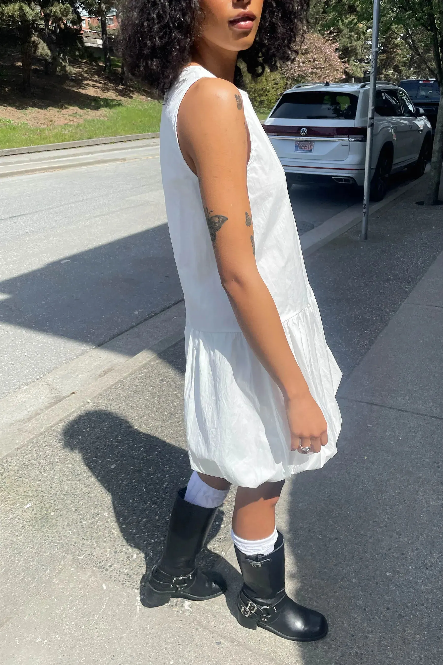 Bubble Hem Mini Dress