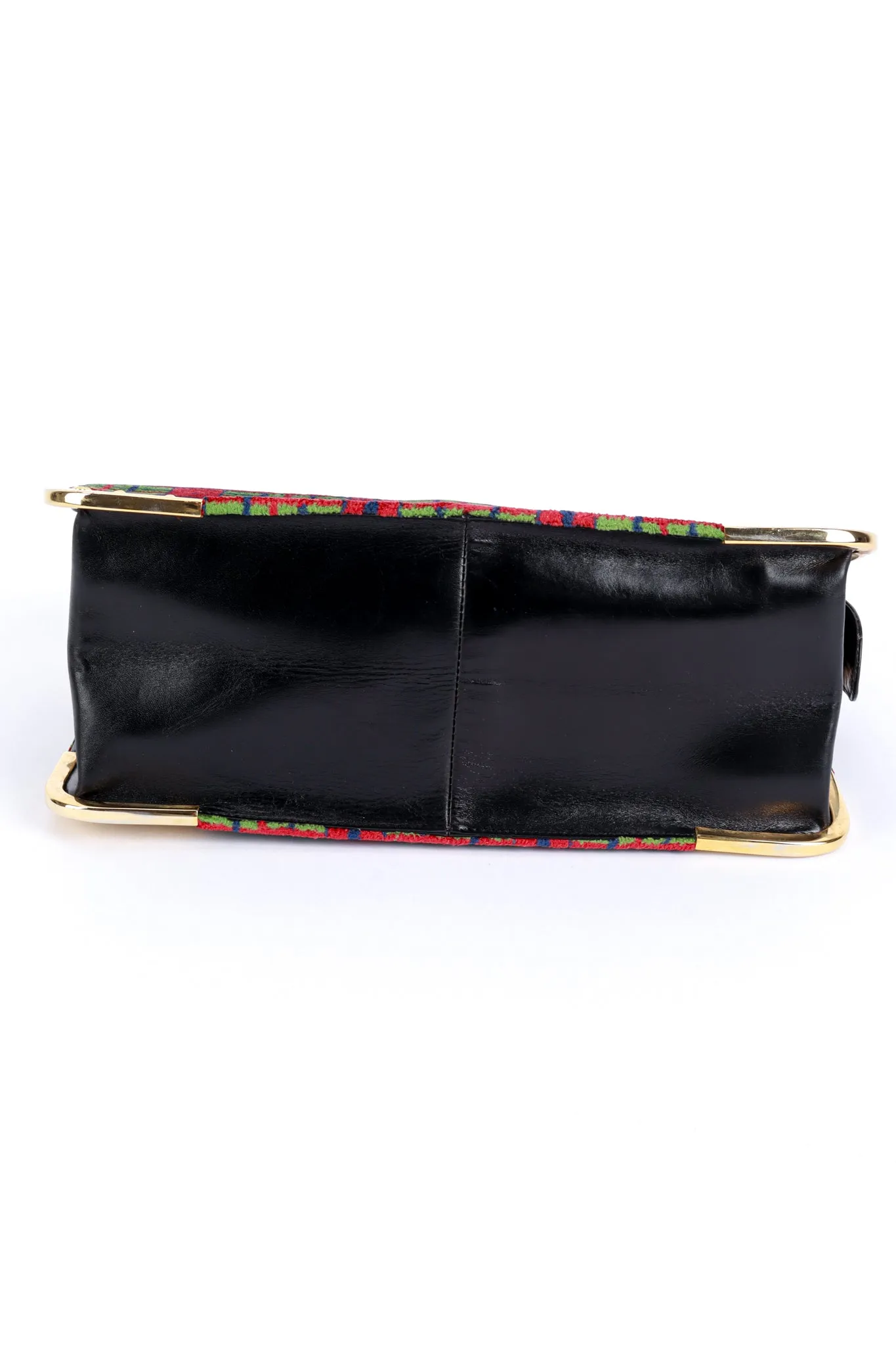 Buckle Plaid Velvet Handbag