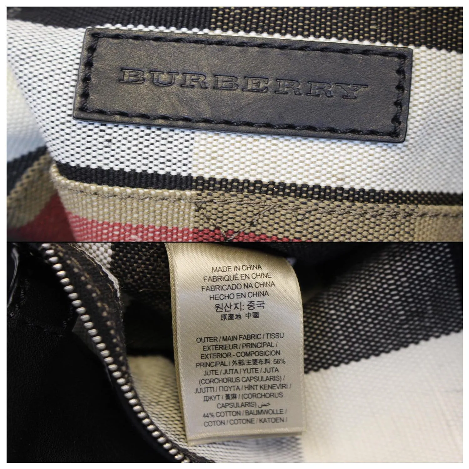 BURBERRY Ashby Medium Check Canvas Hobo Bag
