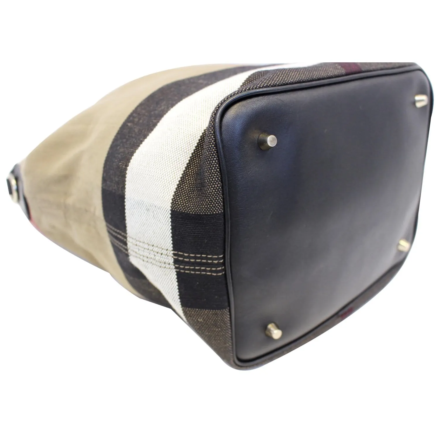 BURBERRY Ashby Medium Check Canvas Hobo Bag