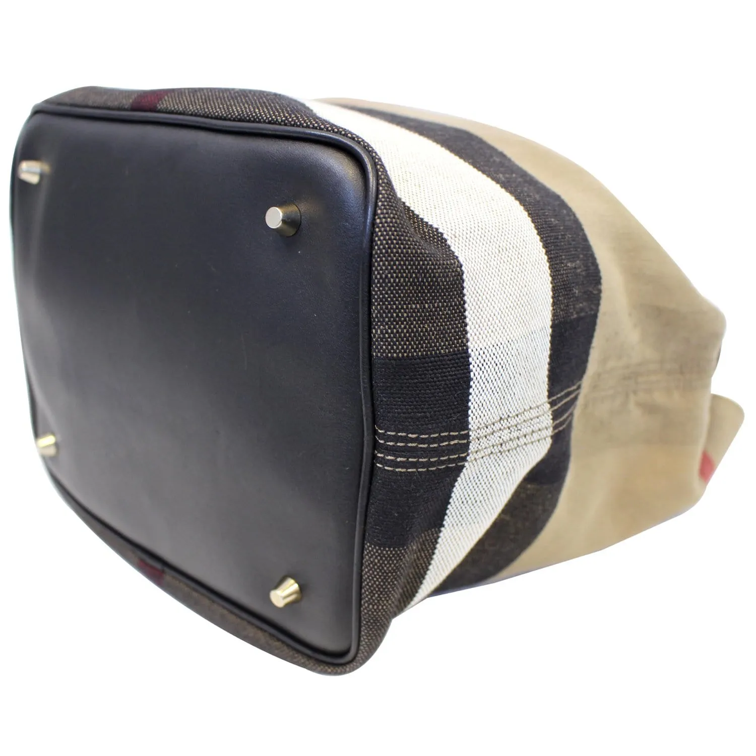 BURBERRY Ashby Medium Check Canvas Hobo Bag