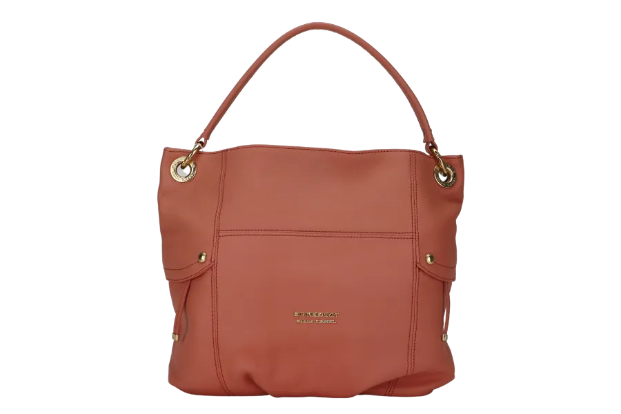 BURBERRY BLUE LABEL PEACH COLOR GRAIN LEATHER HOBO BAG NO DUST COVER