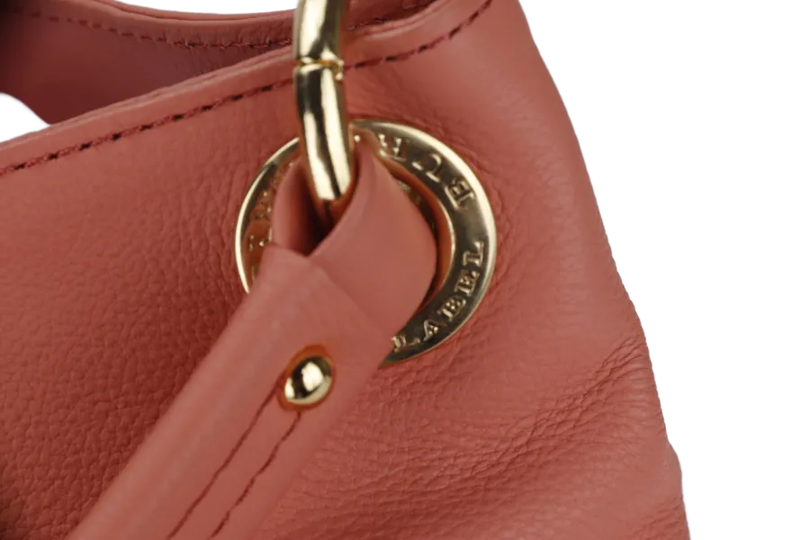 BURBERRY BLUE LABEL PEACH COLOR GRAIN LEATHER HOBO BAG NO DUST COVER