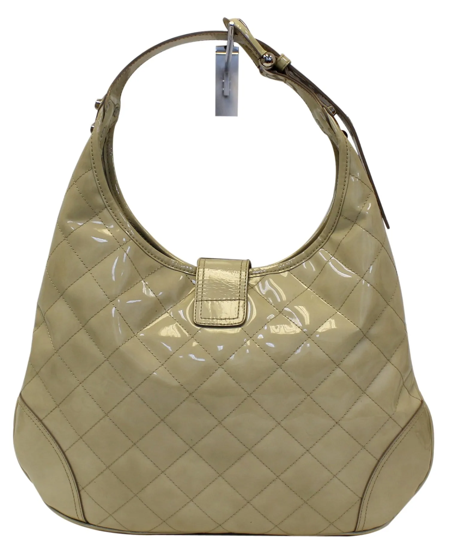 BURBERRY Quilted Patent Leather Brooke Hobo Handbag - Last Call