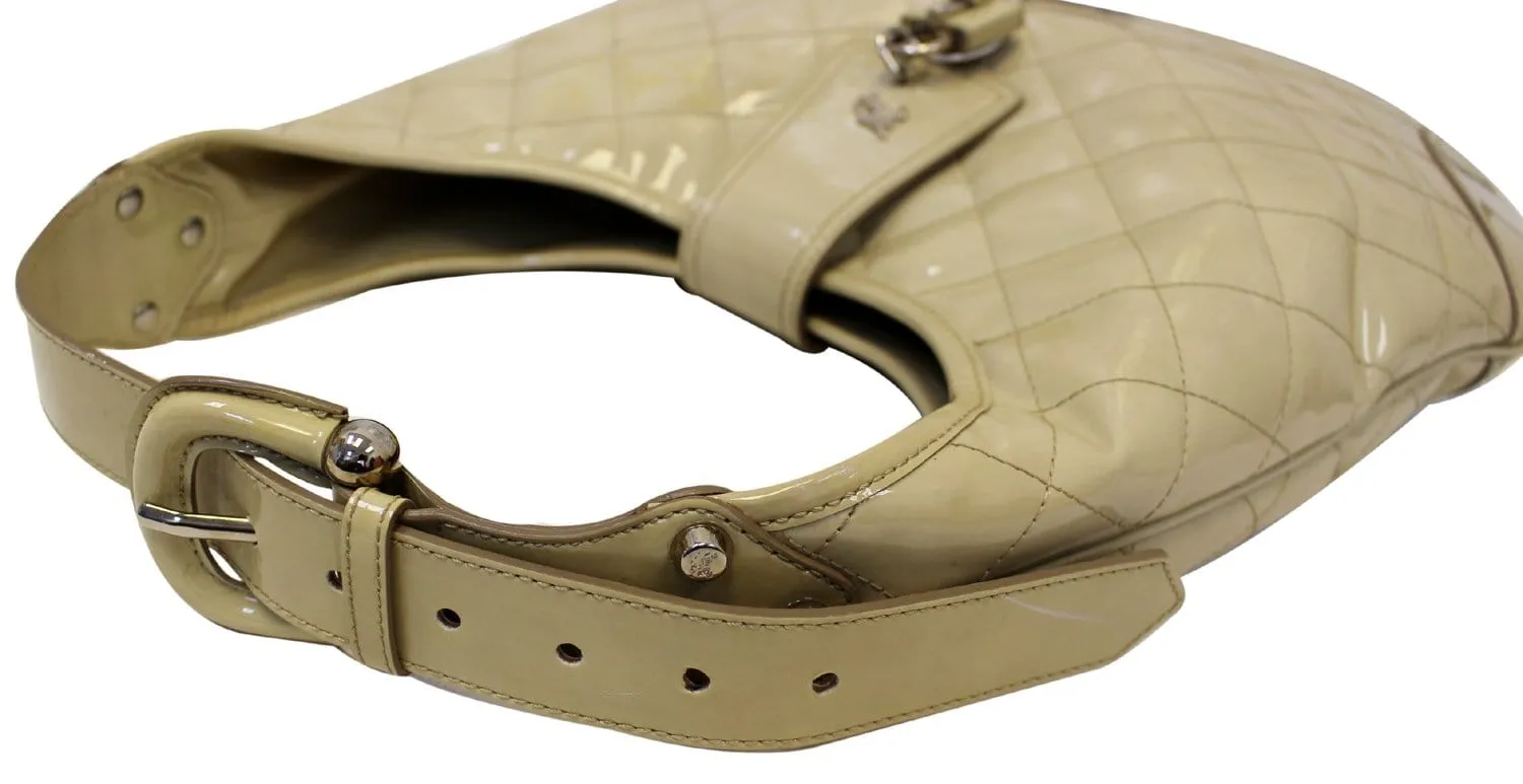 BURBERRY Quilted Patent Leather Brooke Hobo Handbag - Last Call