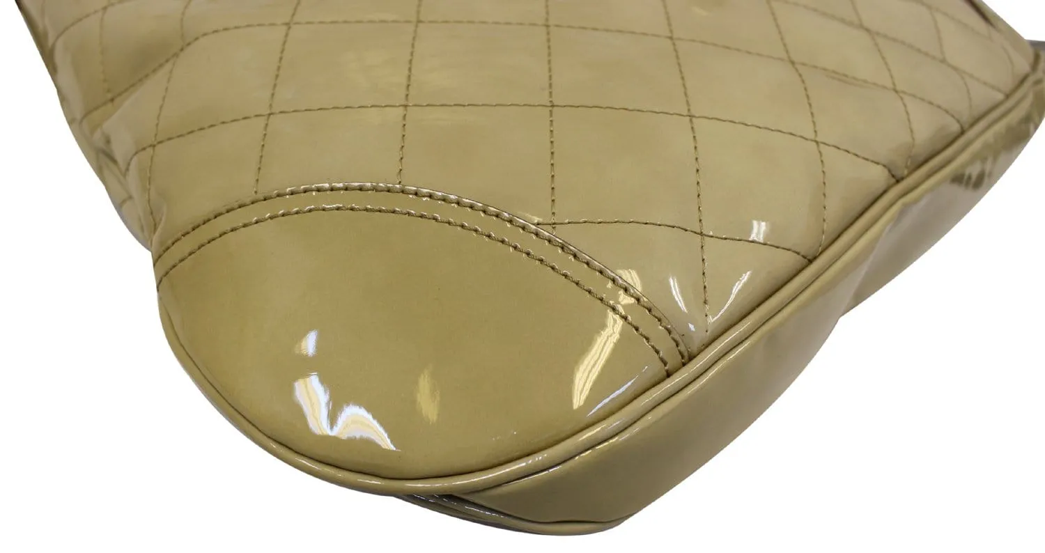 BURBERRY Quilted Patent Leather Brooke Hobo Handbag - Last Call