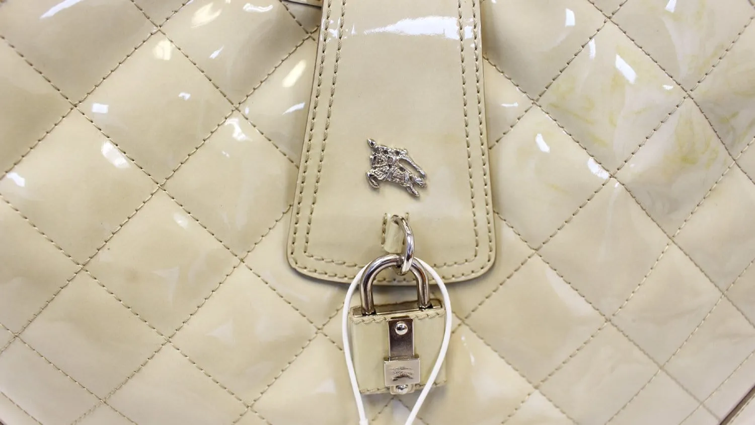 BURBERRY Quilted Patent Leather Brooke Hobo Handbag - Last Call
