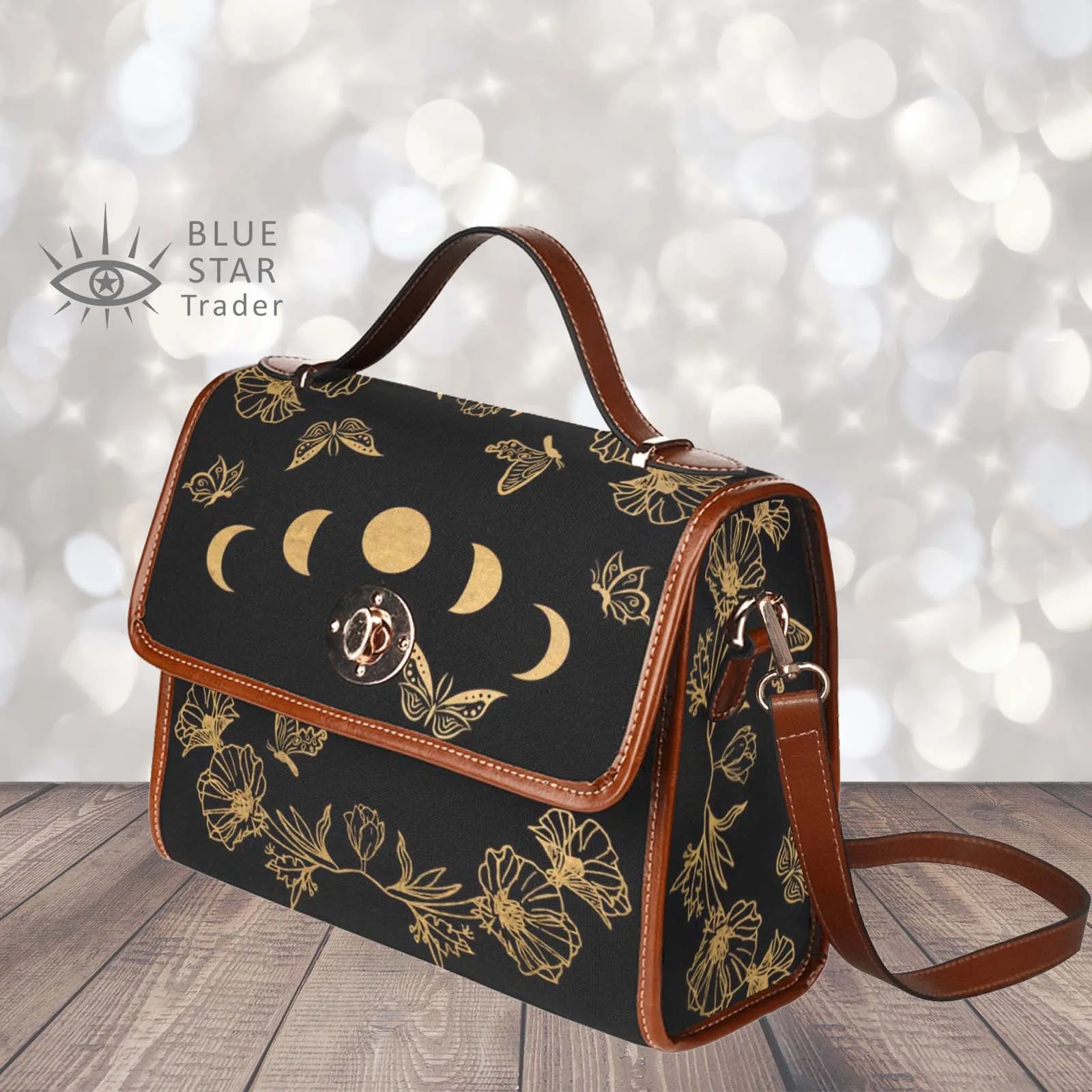 Butterfly and Moon Phases Purse