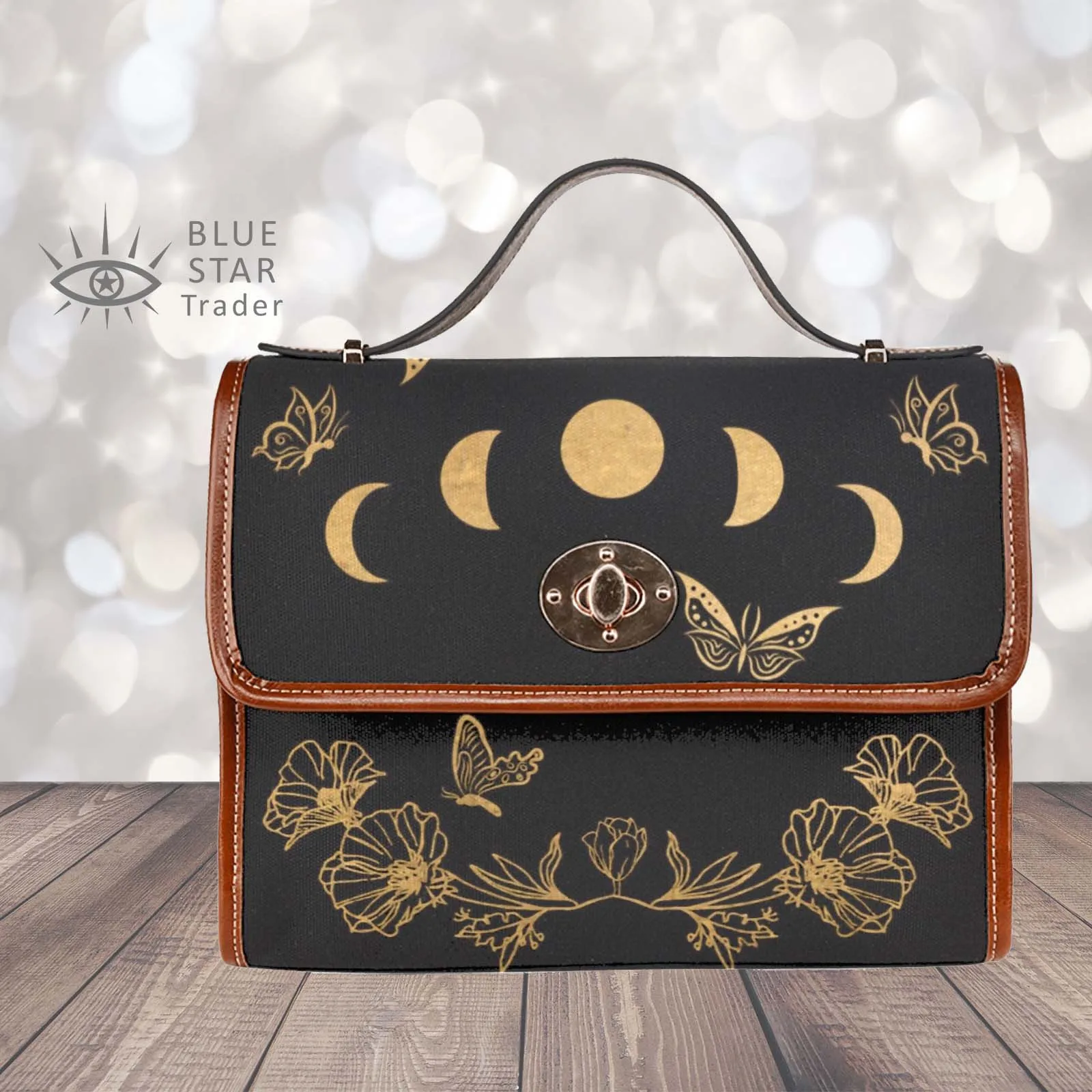 Butterfly and Moon Phases Purse