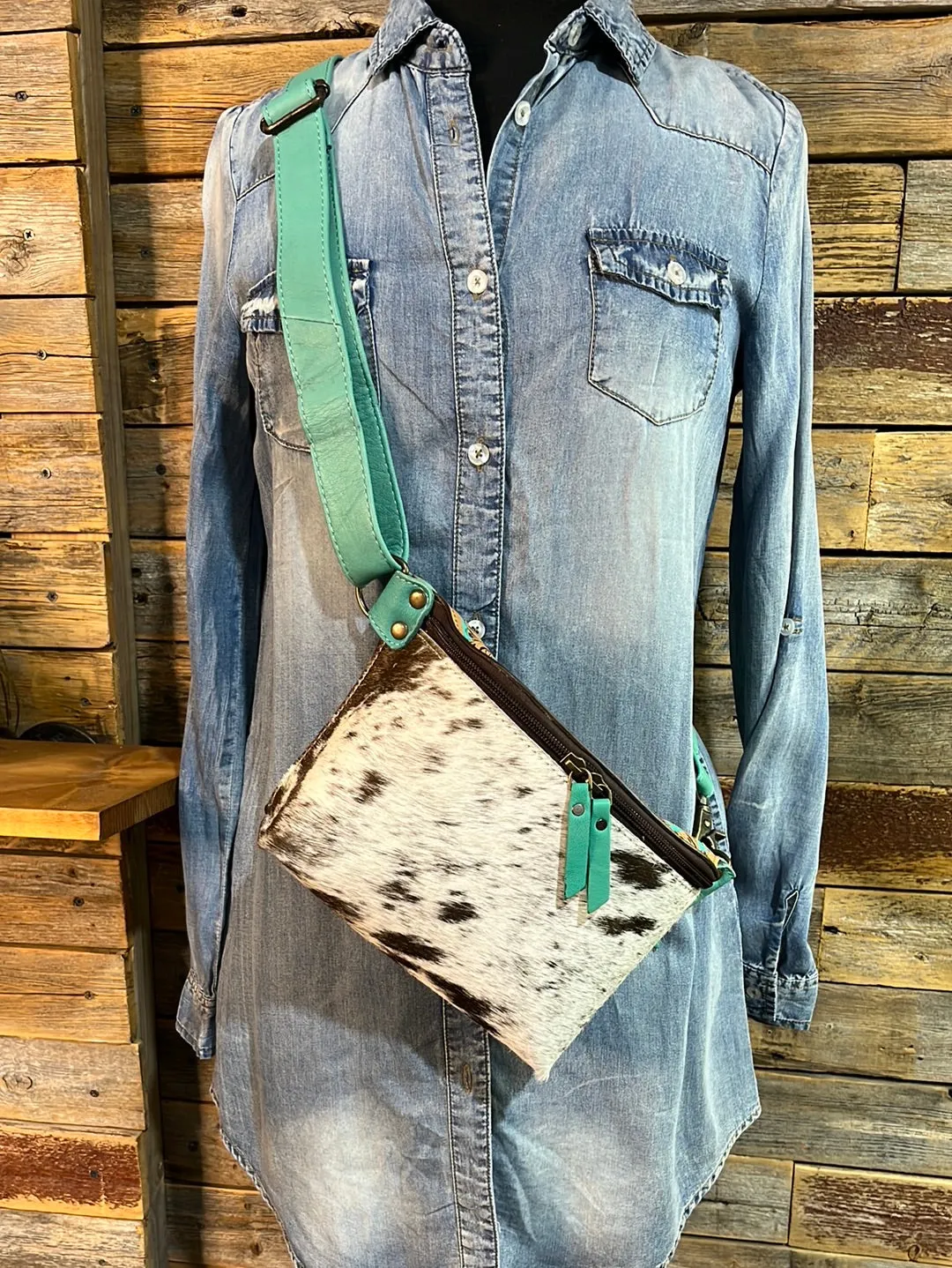 Cali Hand Tooled with Cowhide  Bum Bag