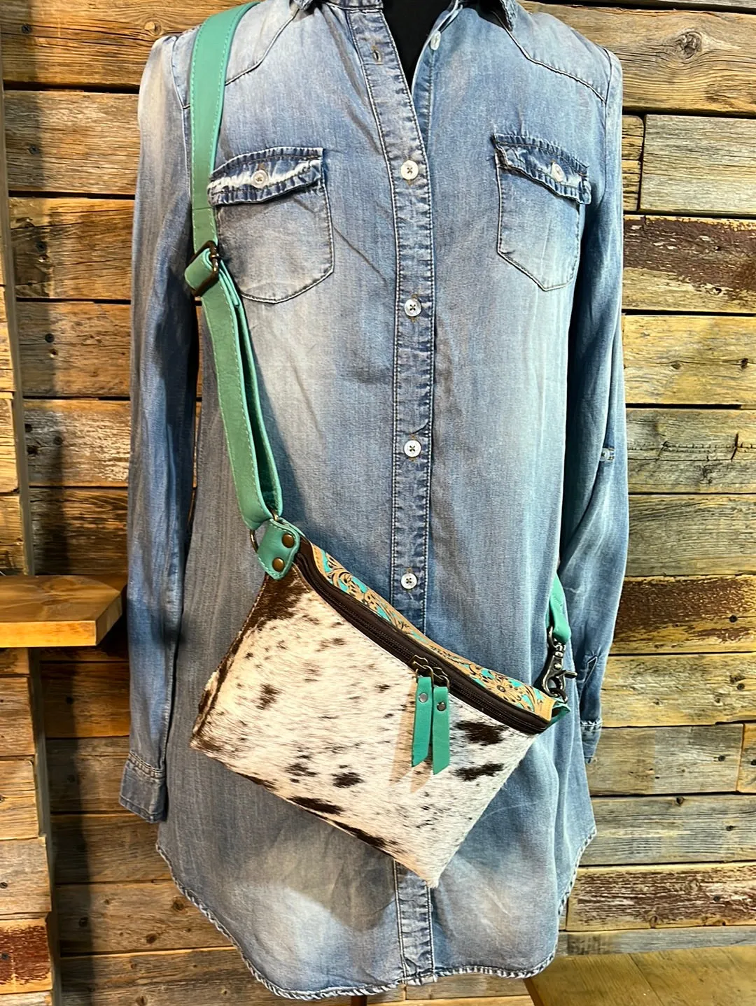 Cali Hand Tooled with Cowhide  Bum Bag