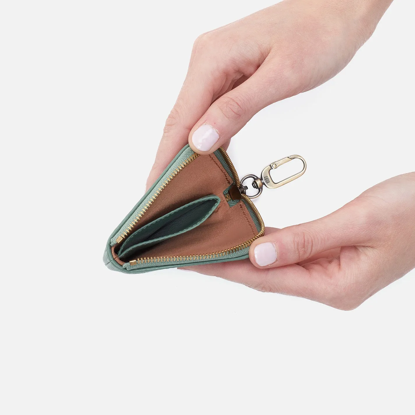 Cass Small Pouch In Pebbled Leather - Ivy