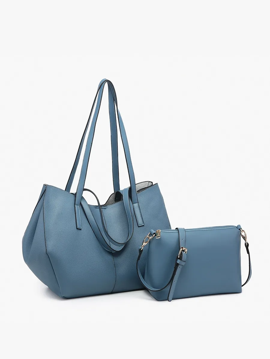 Celeste Distressed Hobo Bag - Steel Blue
