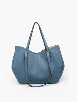 Celeste Distressed Hobo Bag - Steel Blue