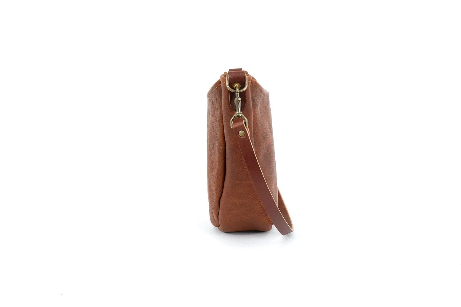 CELESTE LEATHER HOBO BAG - LEAD GRAY