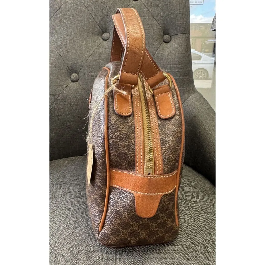Celine Vintage Macadam Half Moon Handbag