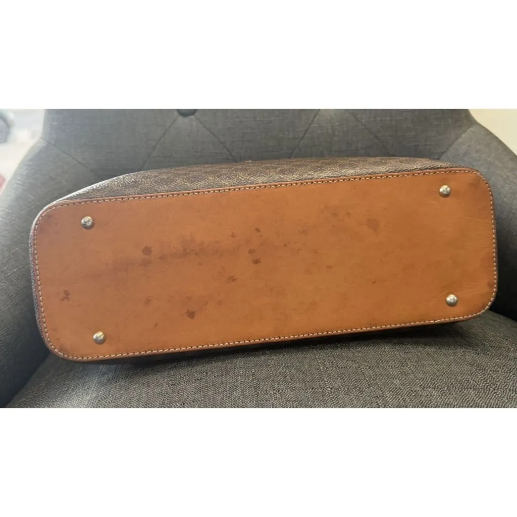 Celine Vintage Macadam Half Moon Handbag