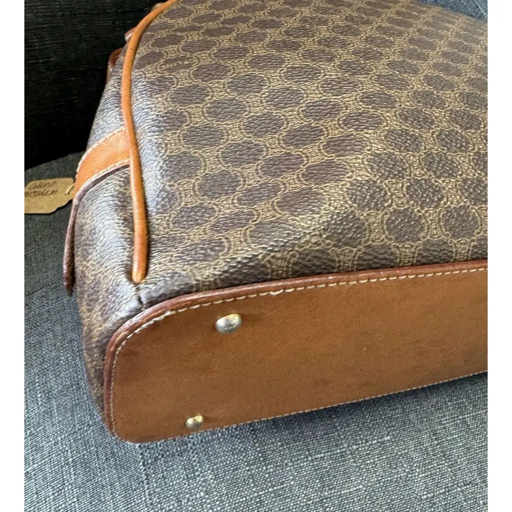 Celine Vintage Macadam Half Moon Handbag