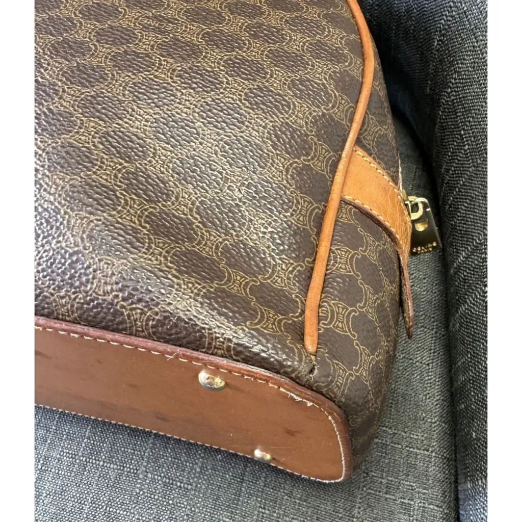 Celine Vintage Macadam Half Moon Handbag