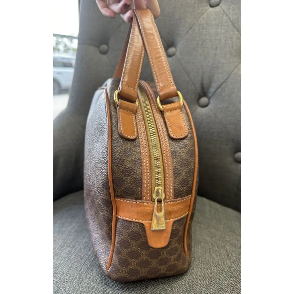 Celine Vintage Macadam Half Moon Handbag