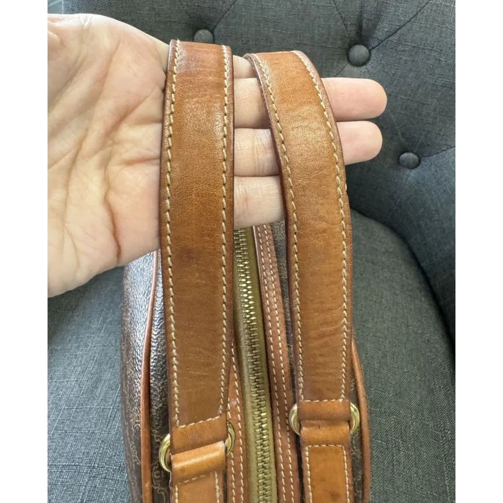 Celine Vintage Macadam Half Moon Handbag