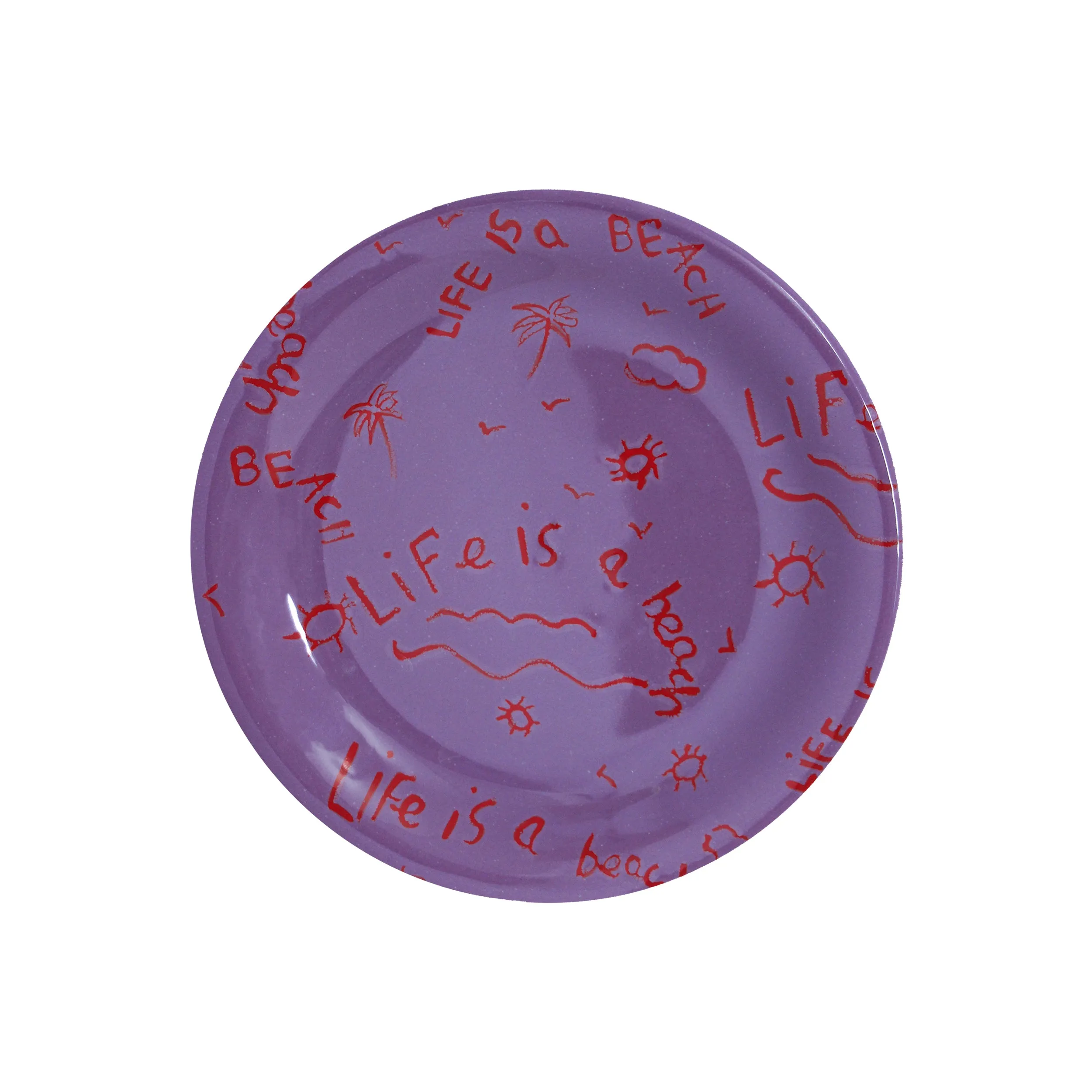 Ceramic Quarter Plate/Dessert Dish “Life is a Beach” (Set of 4)