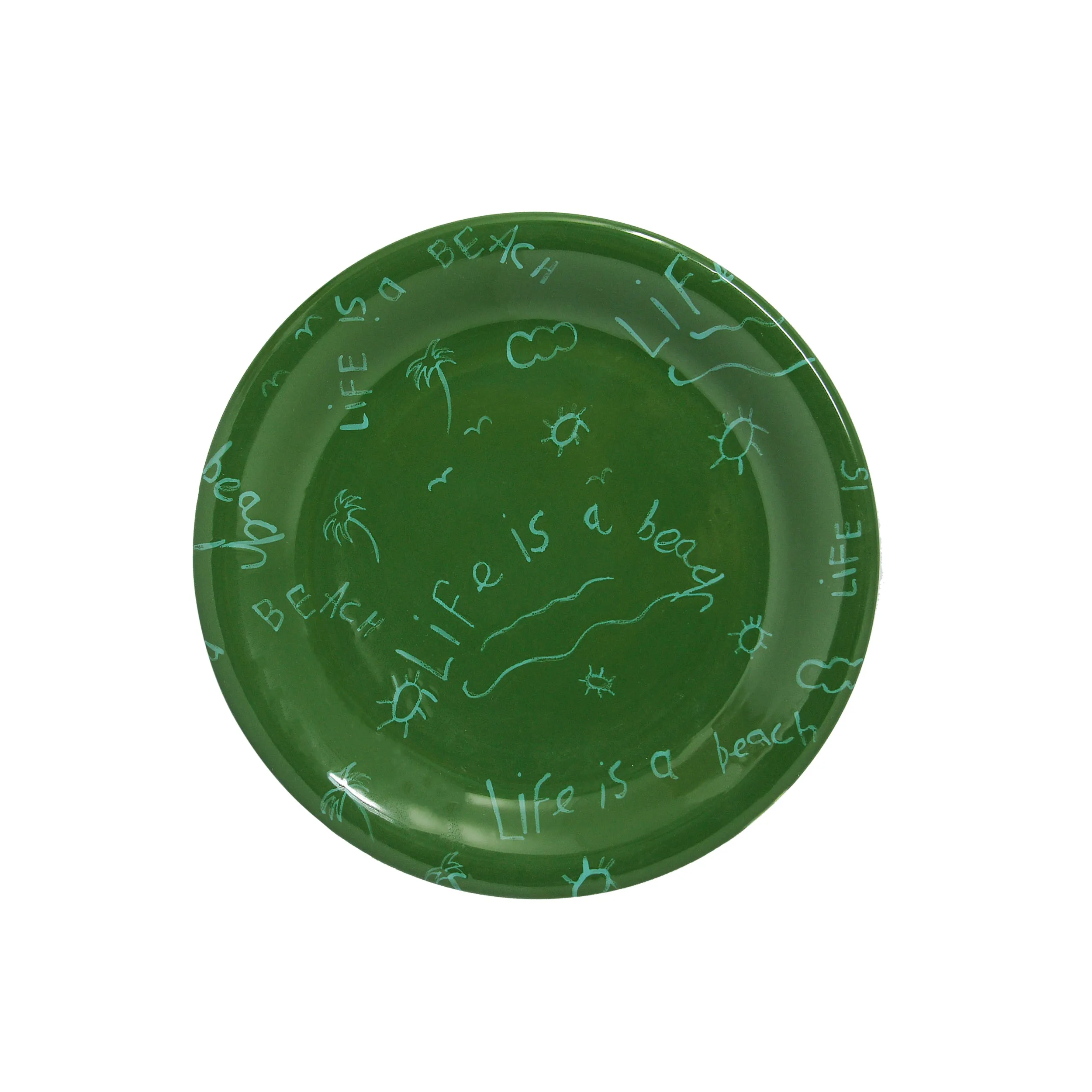 Ceramic Quarter Plate/Dessert Dish “Life is a Beach” (Set of 4)