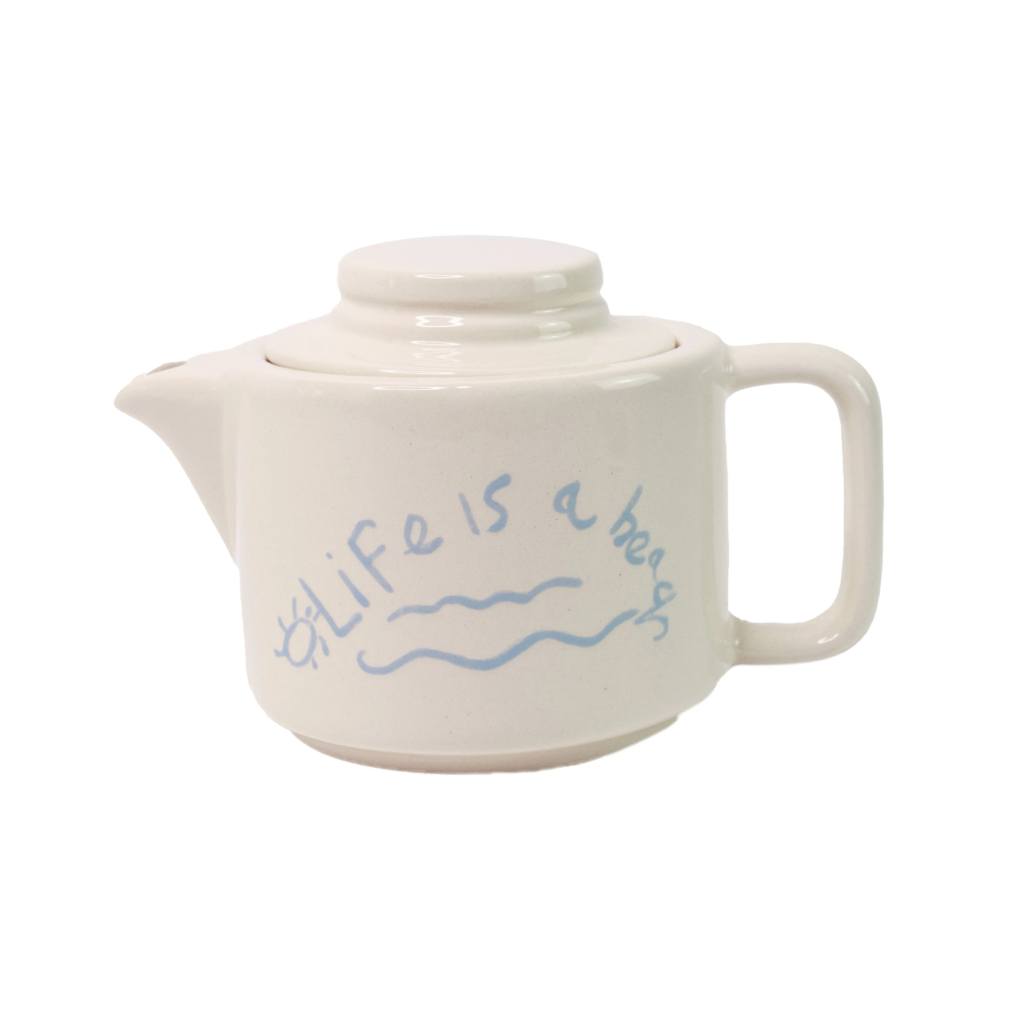 Ceramic Teapot “Life is a Beach” (Set of 2)