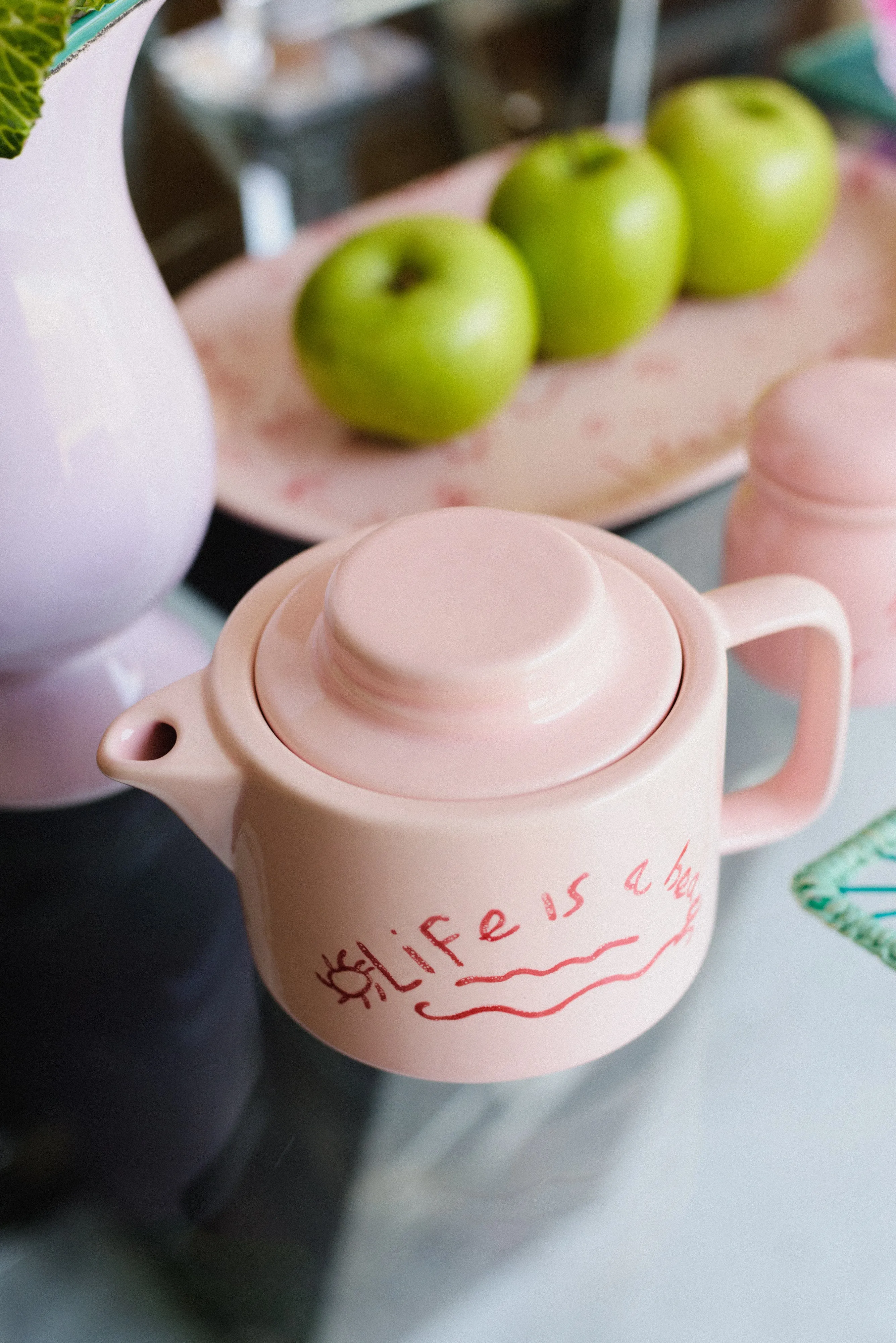 Ceramic Teapot “Life is a Beach” (Set of 2)