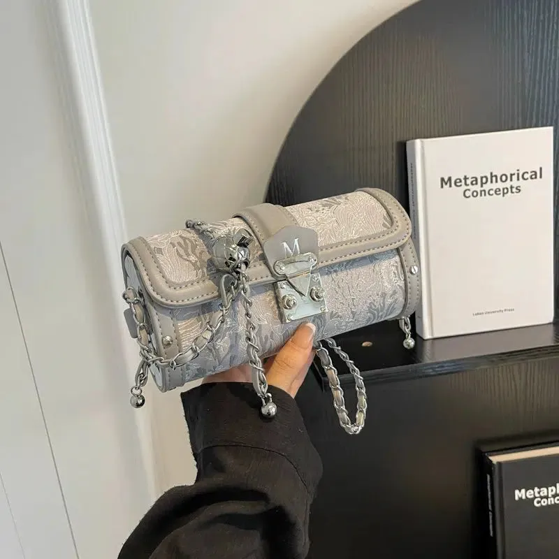 Chain-Accented Mini Handbag