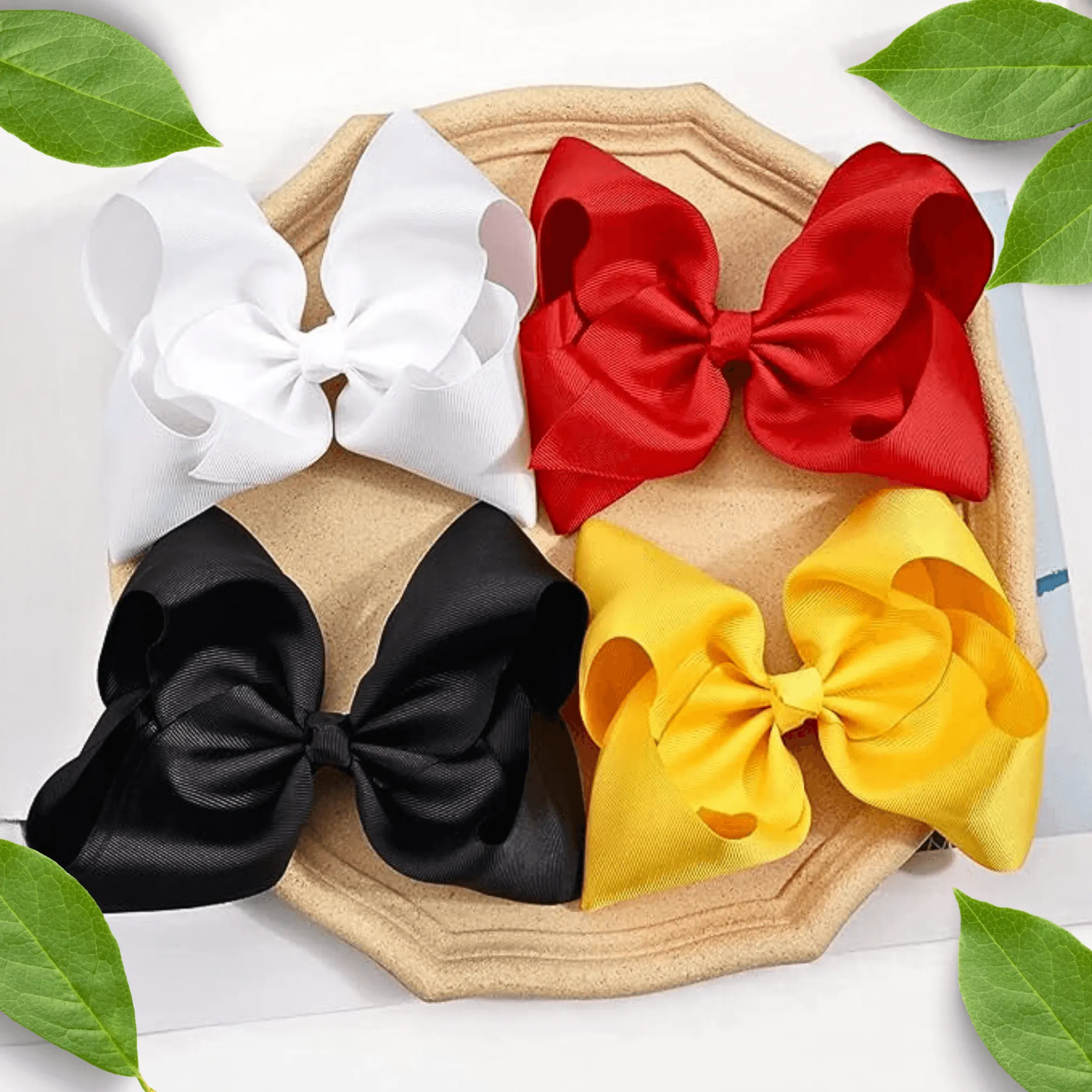 Champagne Grosgrain Ribbon Hair Bow