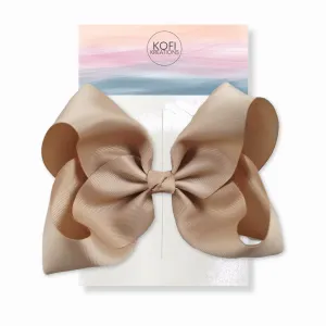 Champagne Grosgrain Ribbon Hair Bow