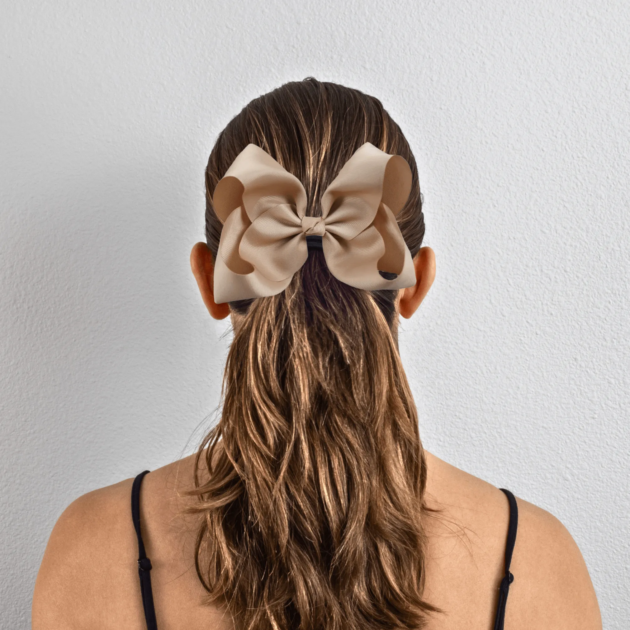 Champagne Grosgrain Ribbon Hair Bow