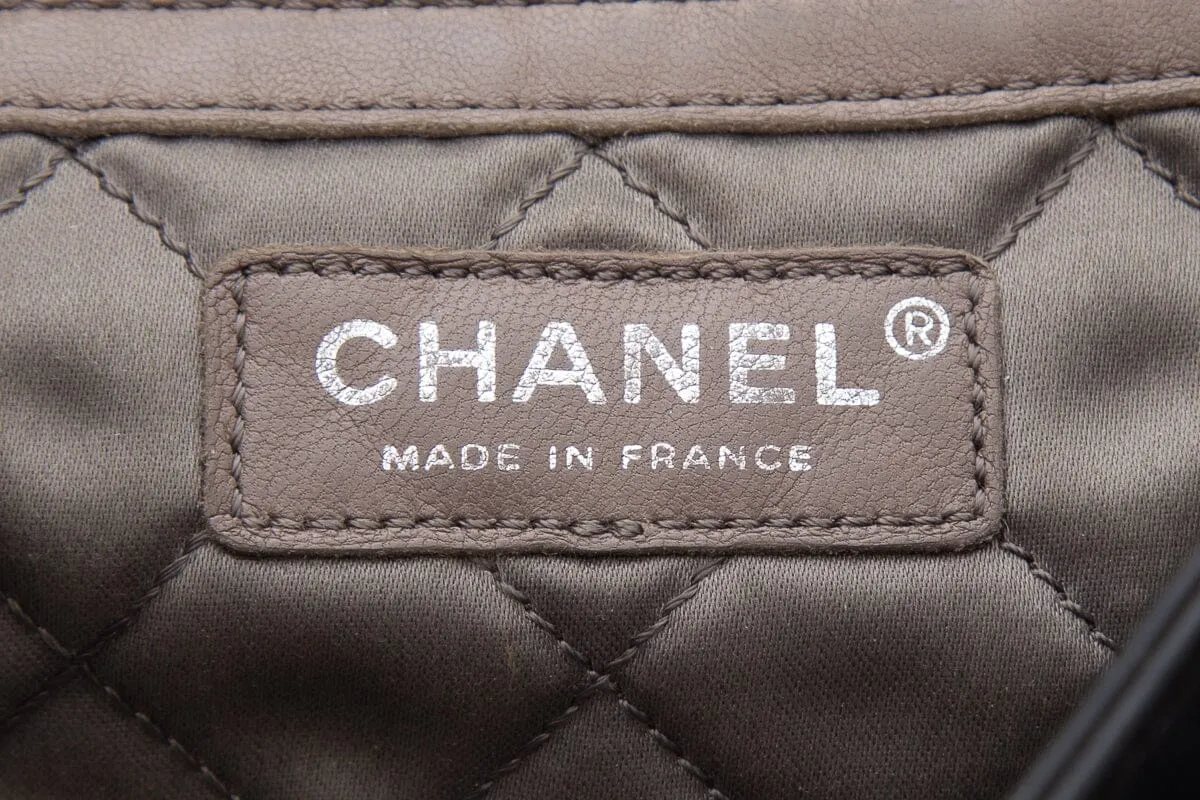 Chanel 2008 Black Lambskin Pleated Leather Single Flap Handbag