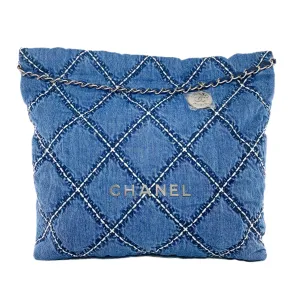 Chanel 22 Small Stitched Denim