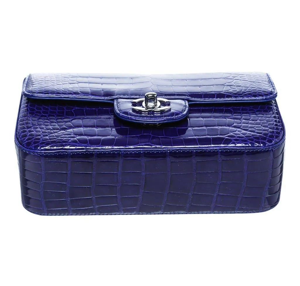 Chanel Alligator Mini Classic Flap Bag Blue