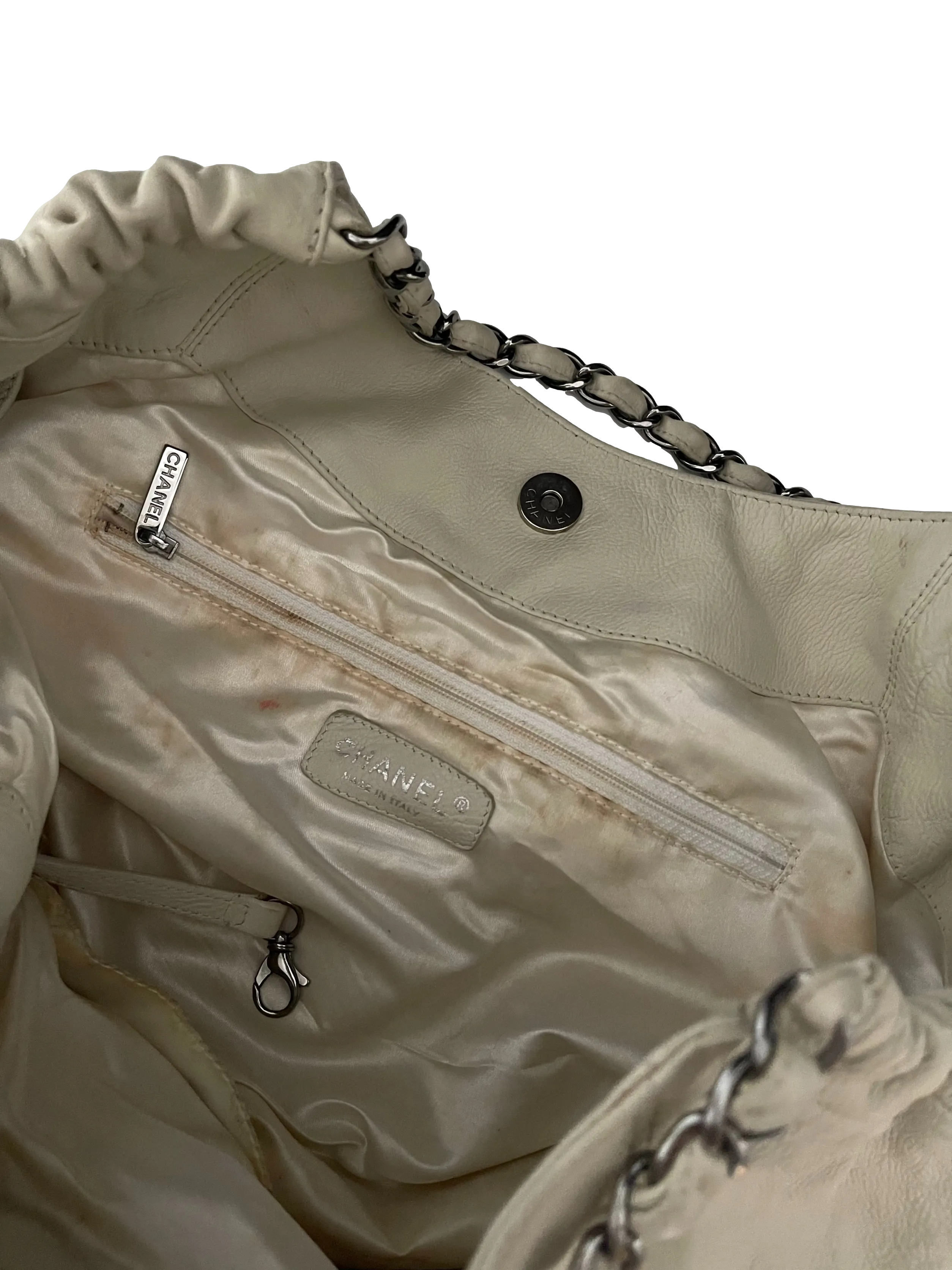 Chanel Beige Caviar Hobo Bag