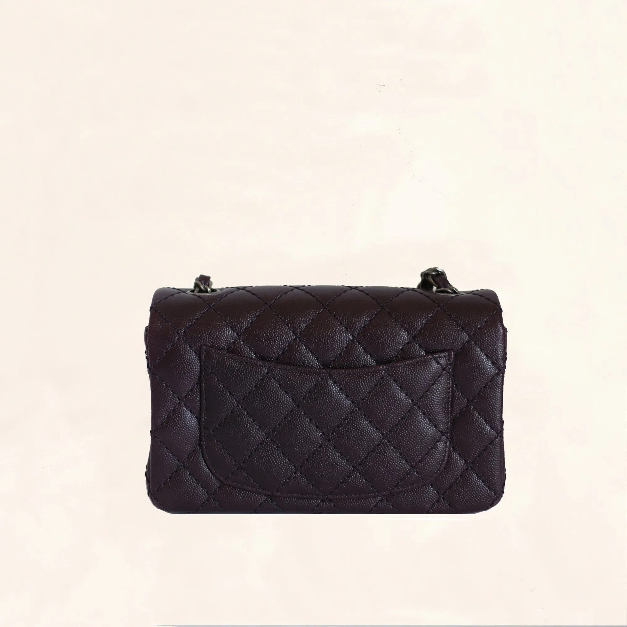 Chanel | Caviar Rectangular Classic Flap in Purple | Mini