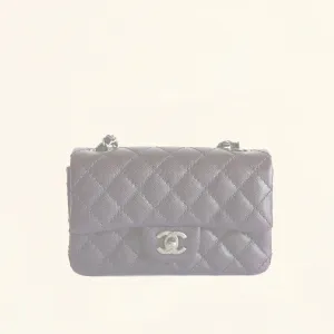 Chanel | Caviar Rectangular Classic Flap in Purple | Mini