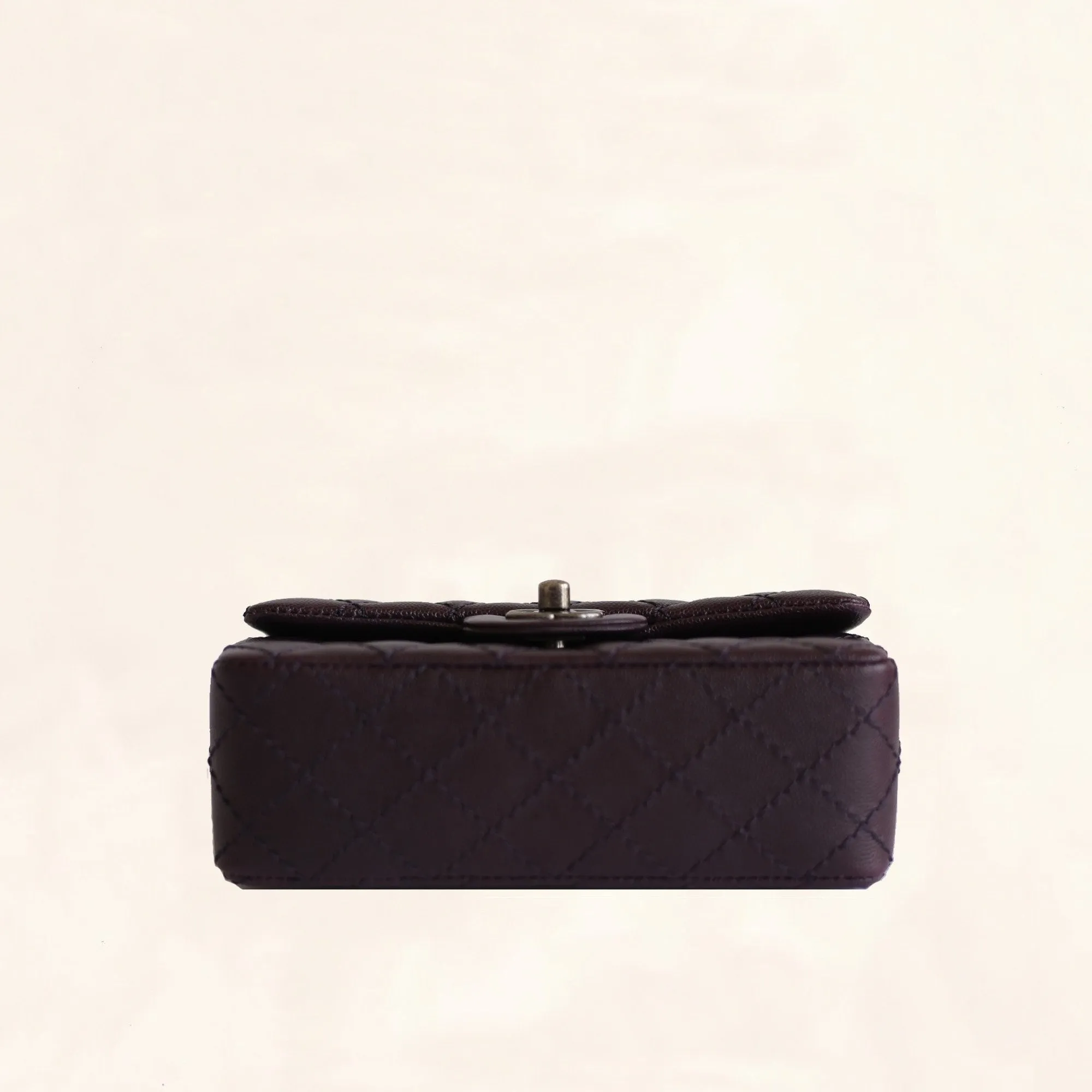Chanel | Caviar Rectangular Classic Flap in Purple | Mini
