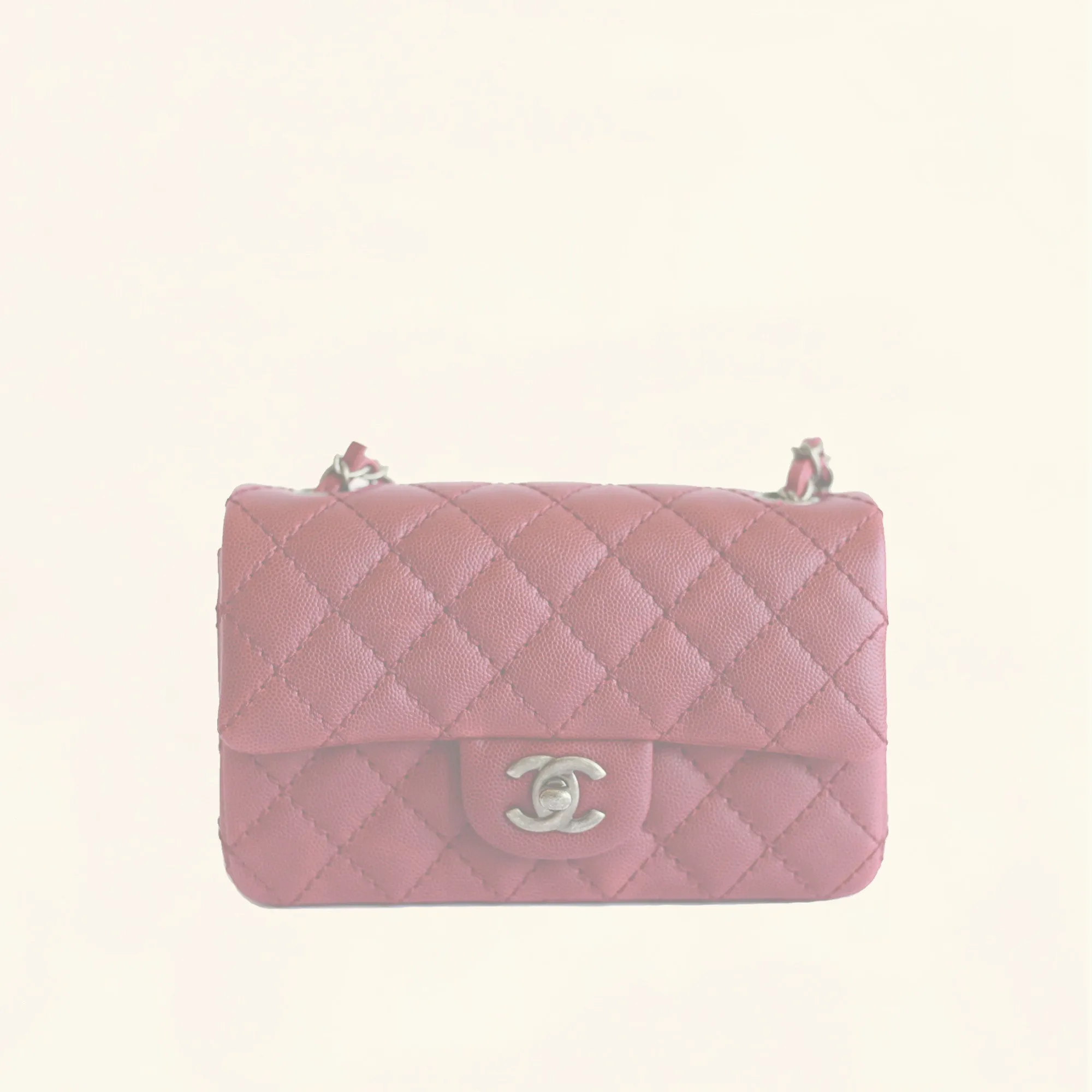 Chanel | Caviar Rectangular Classic Flap in Red | Mini