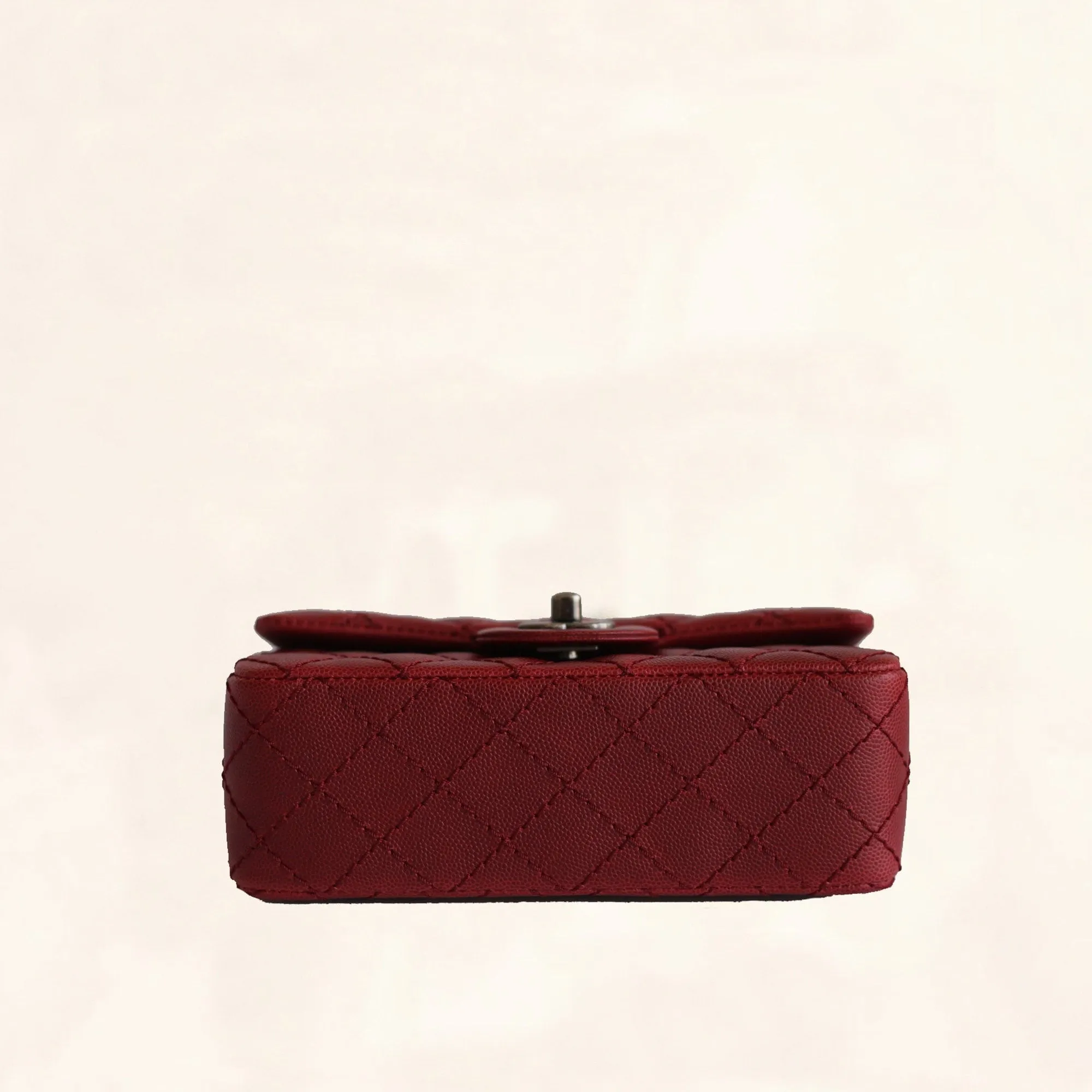 Chanel | Caviar Rectangular Classic Flap in Red | Mini
