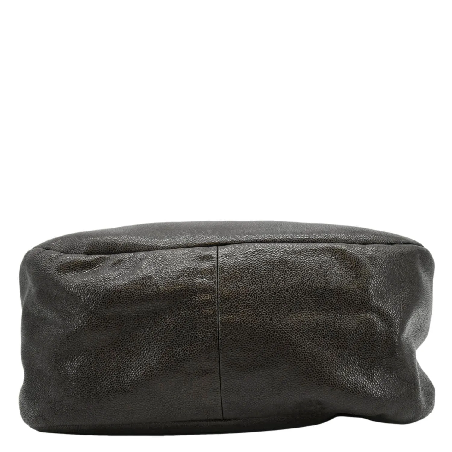 CHANEL CC Caviar Leather Hobo Bag Dark Brown